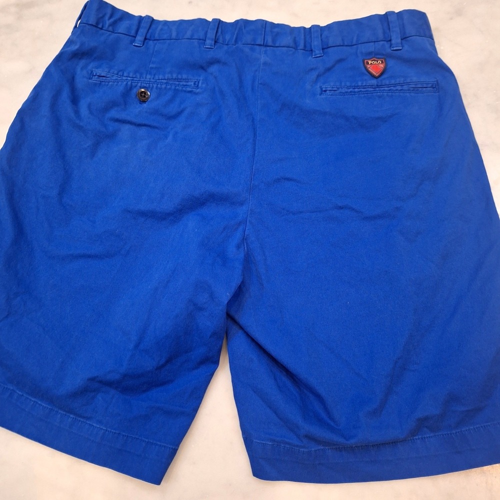 Polo Golf Ralph Lauren Shorts Mens 36 Blue Cotton Twill Stretch Crest Chino Golf - Picture 2 of 10